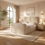 Alana Side-Lift Ottoman TV Bed – Cream Velvet, King