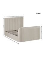 Alana Side-Lift Ottoman TV Bed - Cream Velvet, King - Image 12