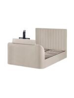 Alana Side-Lift Ottoman TV Bed - Cream Velvet, King - Image 7