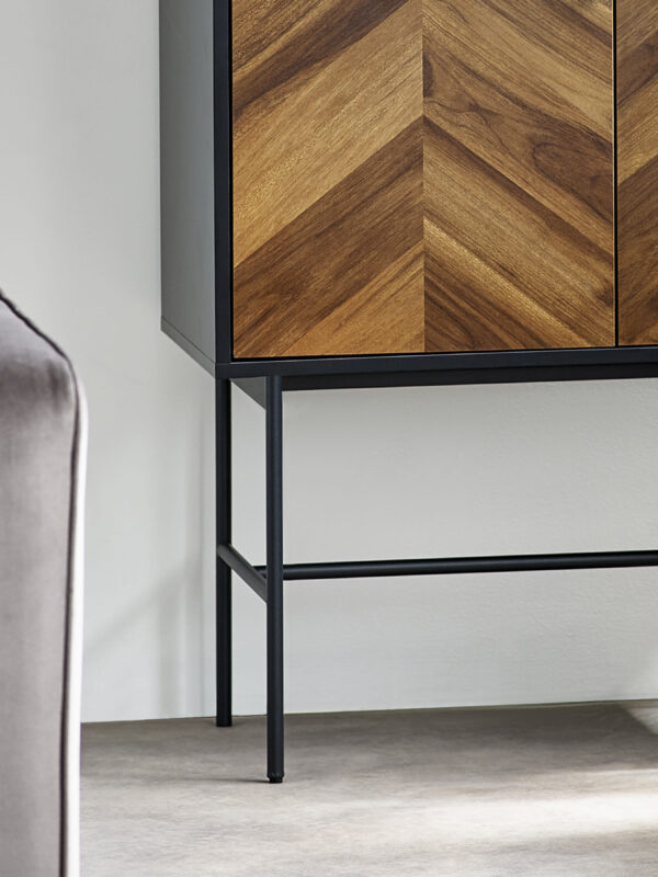 Alvin Black and Natural Wood‑Effect 2 Door Storage Cabinet - Image 9