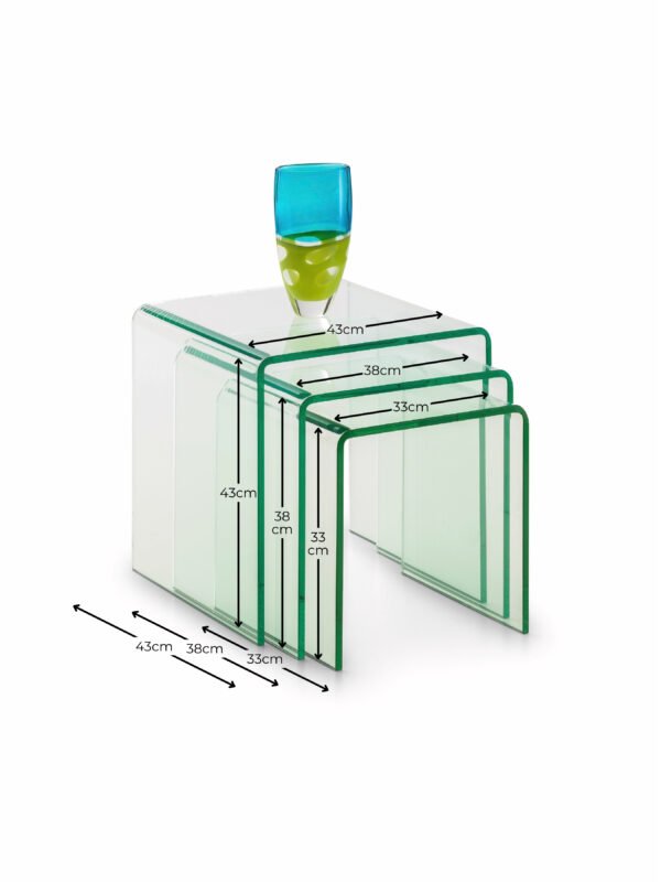 Amalfi Bent Glass Nest Of Tables - Image 7