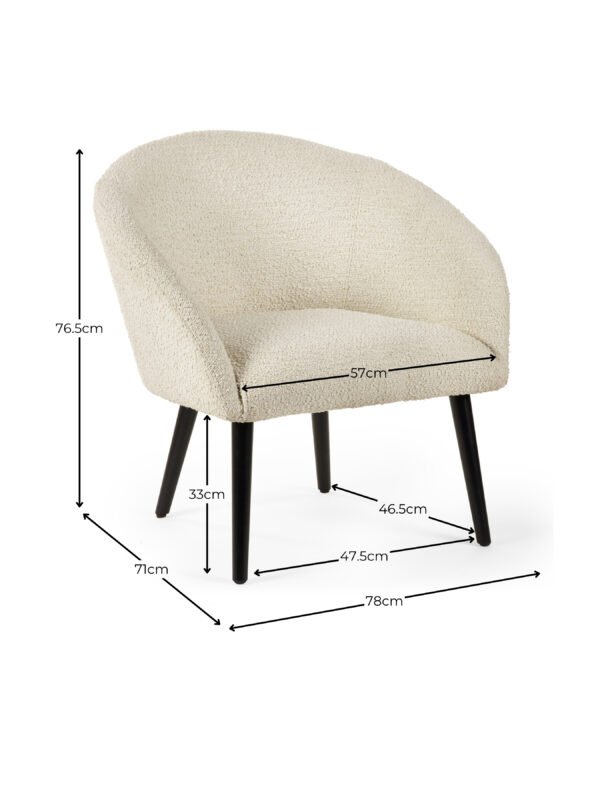 Amari Boucle Accent Chair - Ivory - Image 5