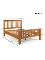Amsterdam 135cm Double Light Oak High Footend Solid Oak Bed - Image 10