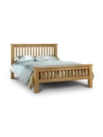 Amsterdam 135cm Double Light Oak High Footend Solid Oak Bed - Image 3