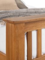 Amsterdam 135cm Double Light Oak High Footend Solid Oak Bed - Image 6