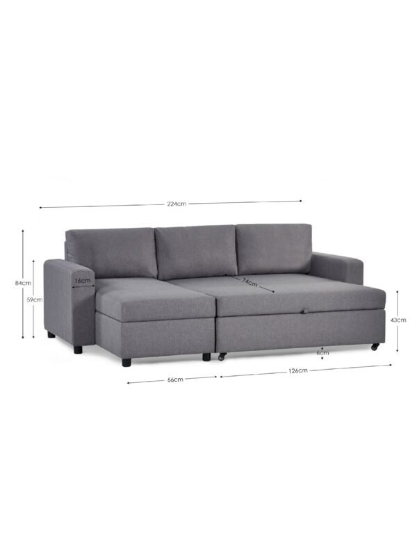 Angel Sofabed With Storage - Light Grey - Image 13