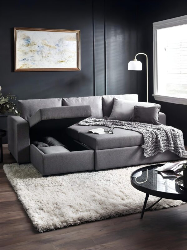 Angel Sofabed With Storage - Light Grey - Image 2