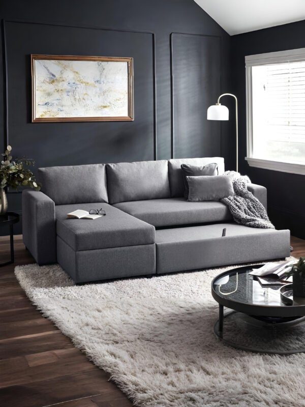 Angel Sofabed With Storage - Light Grey - Image 3