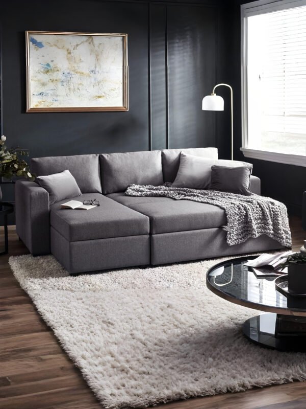 Angel Sofabed With Storage - Light Grey - Image 4