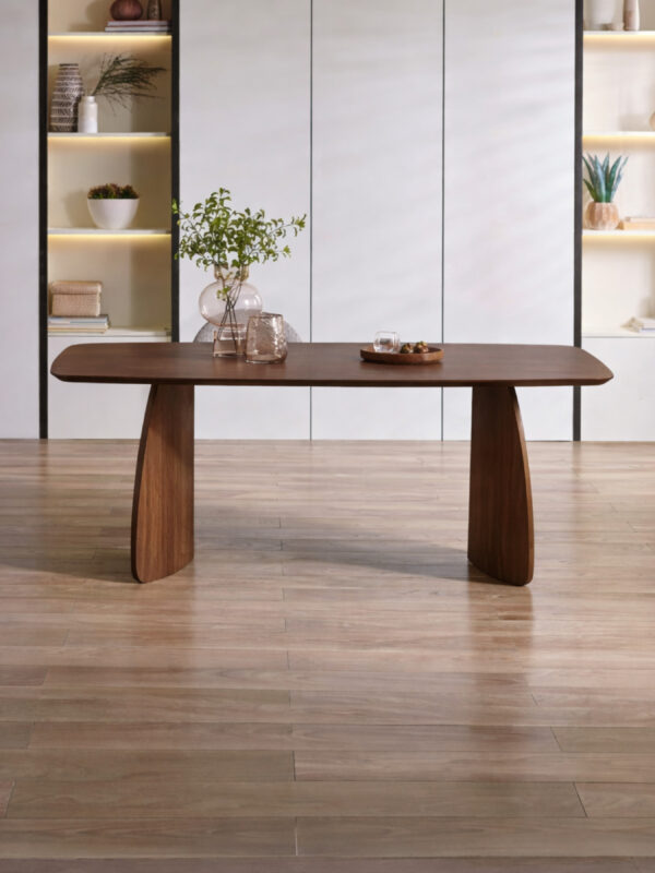 Artemis Curved Leg Walnut Dining Table