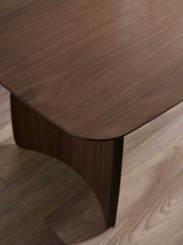 Artemis Curved Leg Walnut Dining Table - Image 10
