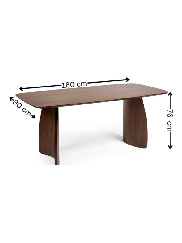 Artemis Curved Leg Walnut Dining Table - Image 11