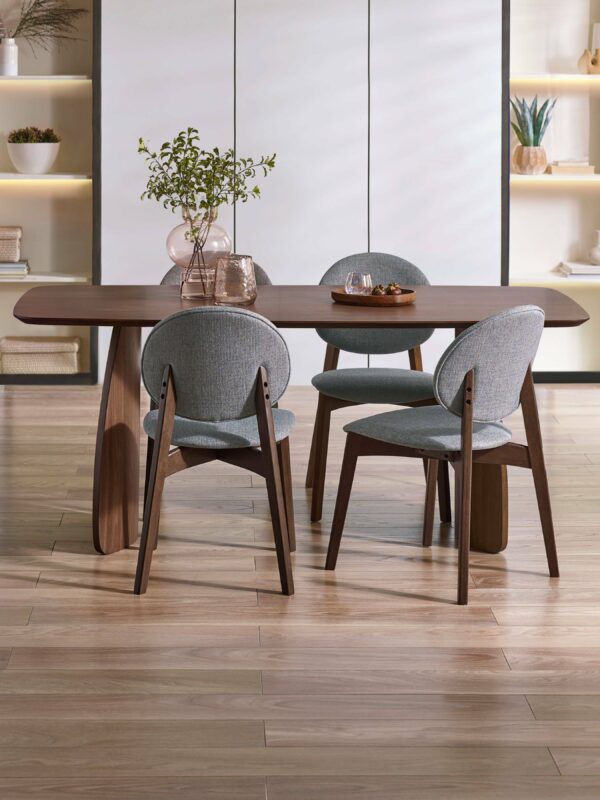 Artemis Curved Leg Walnut Dining Table - Image 12