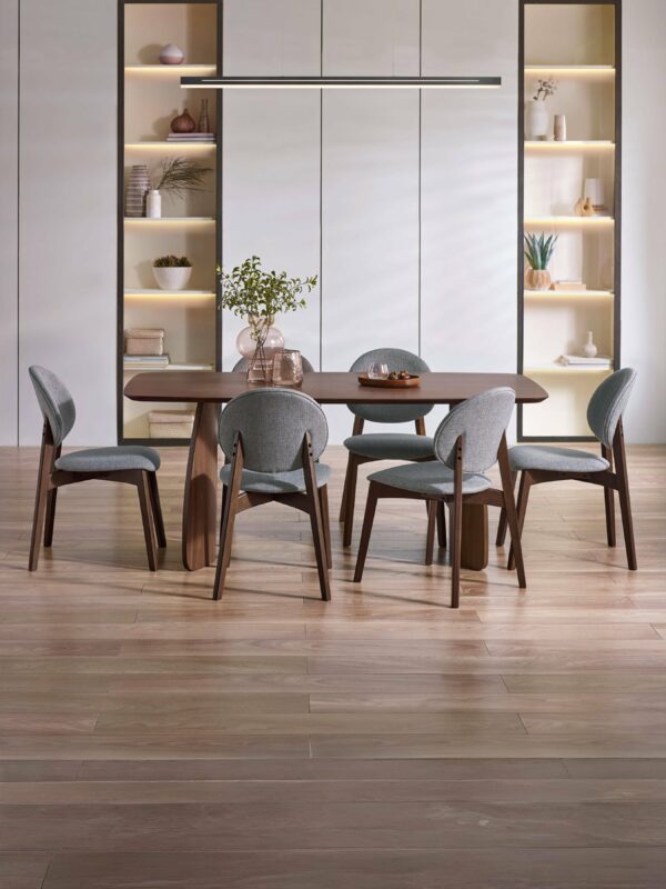 Artemis Curved Leg Walnut Dining Table - Image 13