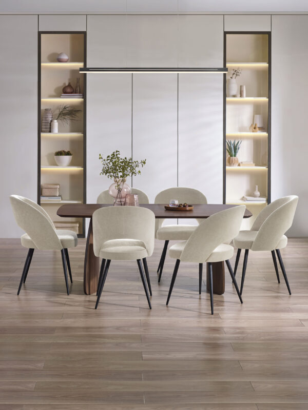 Artemis Curved Leg Walnut Dining Table - Image 14