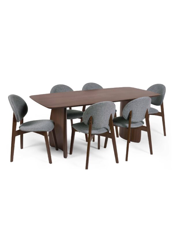 Artemis Curved Leg Walnut Dining Table - Image 16