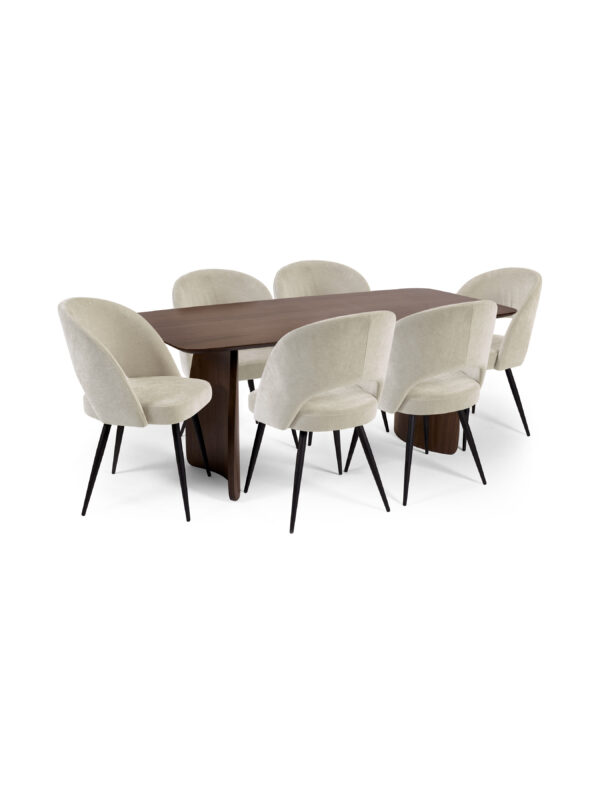 Artemis Curved Leg Walnut Dining Table - Image 17