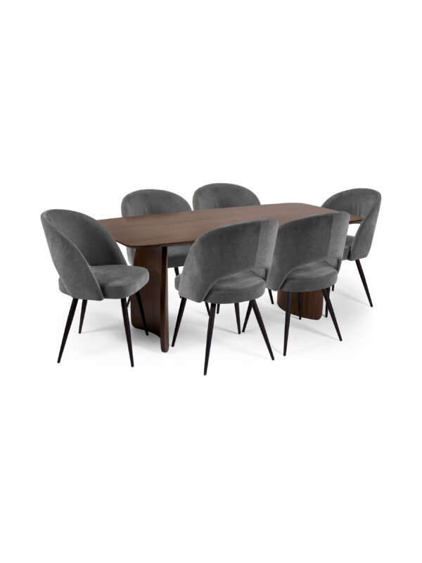 Artemis Curved Leg Walnut Dining Table - Image 18