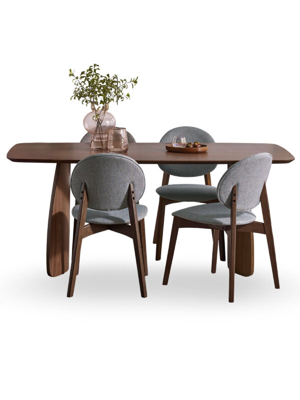Artemis Curved Leg Walnut Dining Table - Image 19