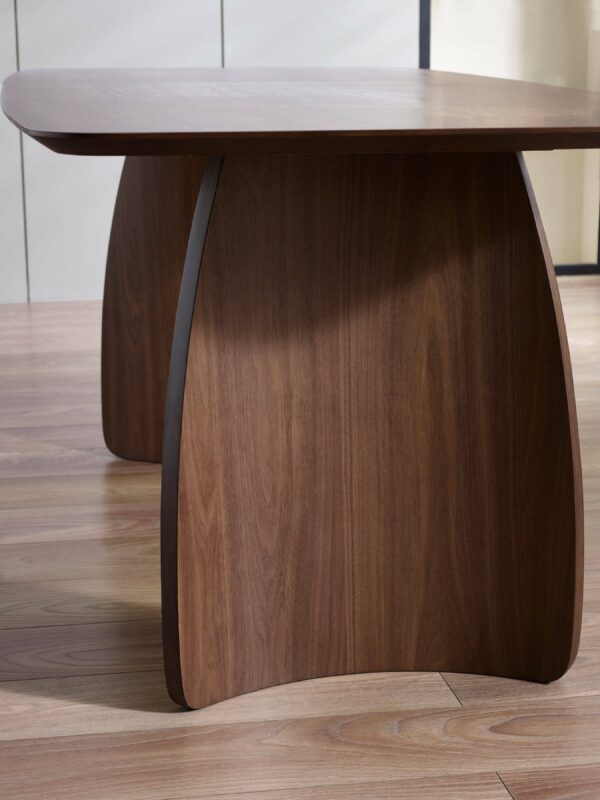 Artemis Curved Leg Walnut Dining Table - Image 8