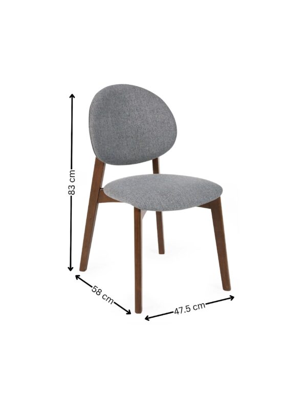 Set of 2 Artemis Walnut and Grey Dining Chairs - Image 11
