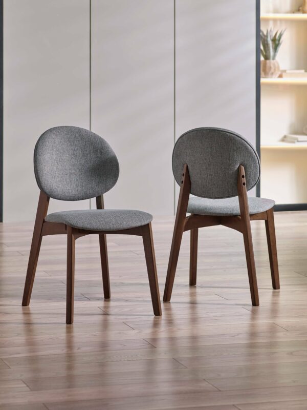 Set of 2 Artemis Walnut and Grey Dining Chairs - Image 2