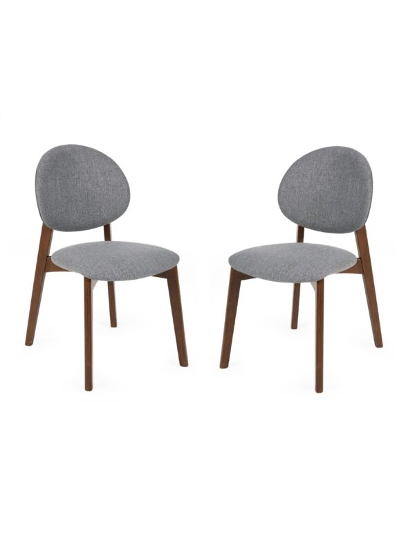 Set of 2 Artemis Walnut and Grey Dining Chairs - Image 3