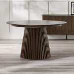 Arya Round 4 to 6 Seater Extending Dining Table – Dark Oak Effect