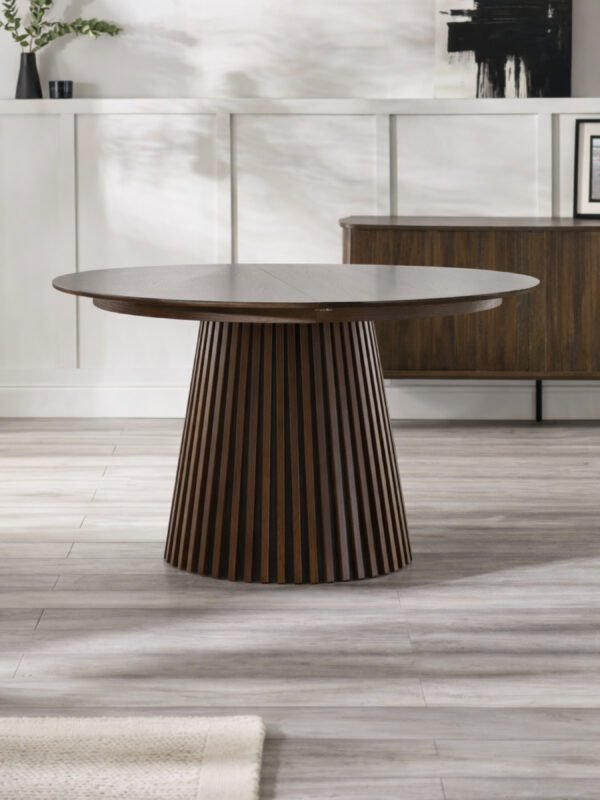 Arya Round 4 to 6 Seater Extending Dining Table – Dark Oak Effect
