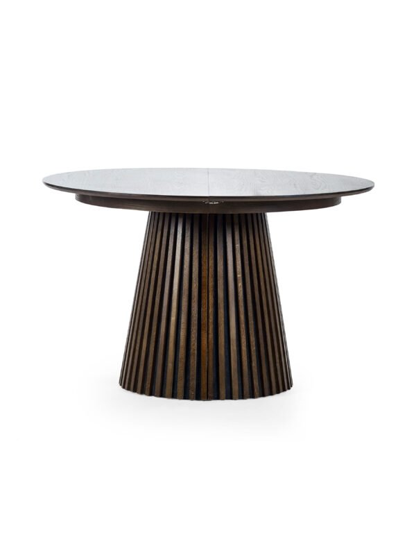 Arya Round 4 to 6 Seater Extending Dining Table - Dark Oak Effect - Image 2