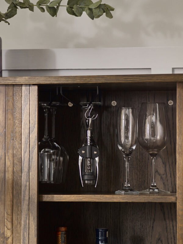 Arya Drinks Cabinet - Dark Oak Effect - Image 12