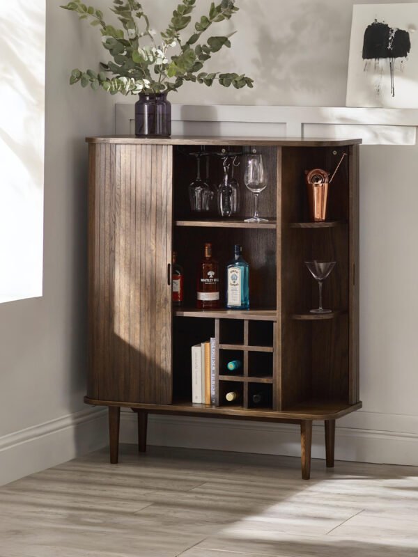 Arya Drinks Cabinet - Dark Oak Effect - Image 2