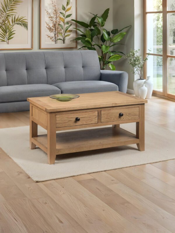 Astoria 2 Drawer Coffee Table – Oak