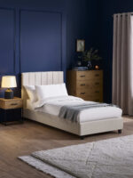 Aylen Upholstered Bed Frame - Oatmeal Linen, Single