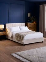 Aylen Upholstered Bed Frame – Oatmeal Linen, Small Double