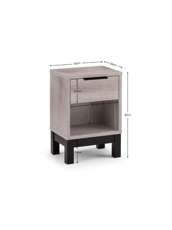 Bali Compact 1 Drawer Bedside Table - Image 8