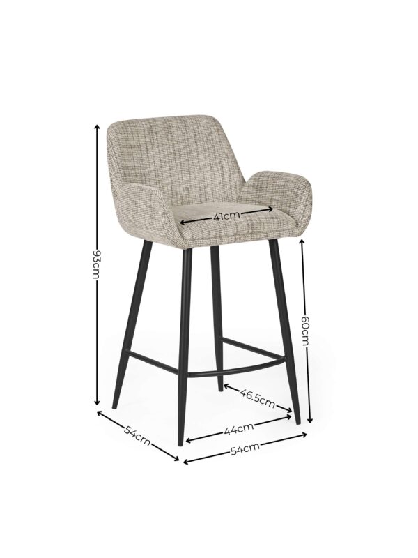 Barley Chenille Bar Stool - Cookies and Cream Chenille - Image 7