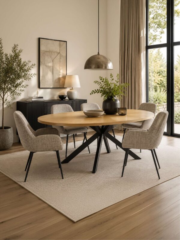 Barley Dining Chair (Set of 2) - Cookies and Cream Chenille - Image 11
