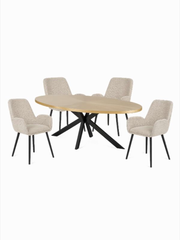 Barley Dining Chair (Set of 2) - Cookies and Cream Chenille - Image 12