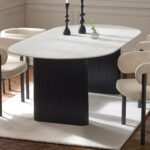 Bolivia 220cm White Stone Effect Oval Dining Table
