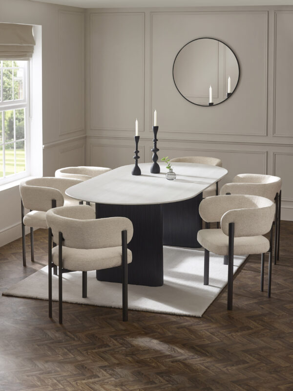 Set of 2 Bolivia Cream Chenille Upholstered Dining Chairs - Image 11