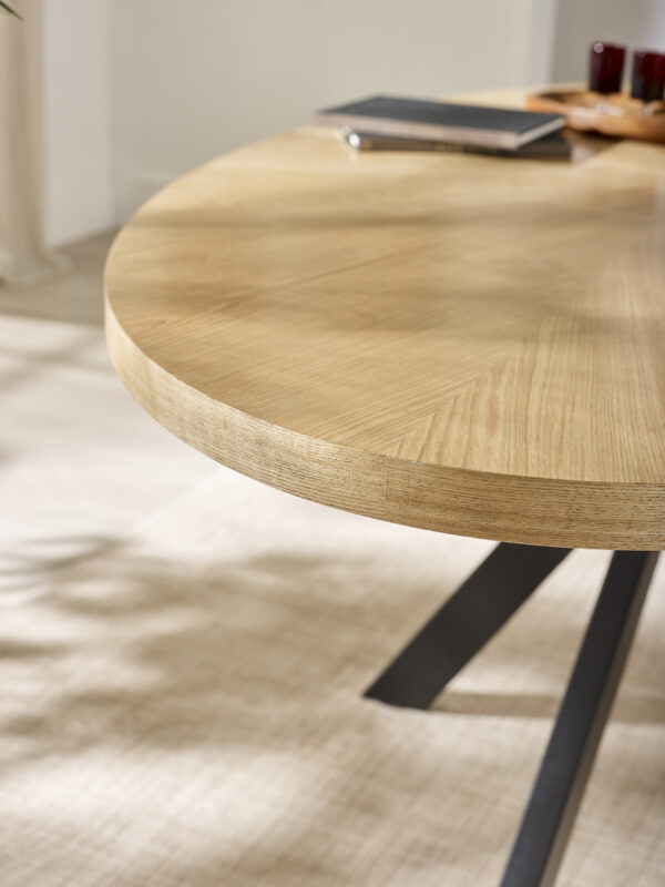 Bondi Oak Effect Oval 4-6 Seater Dining Table - Image 5