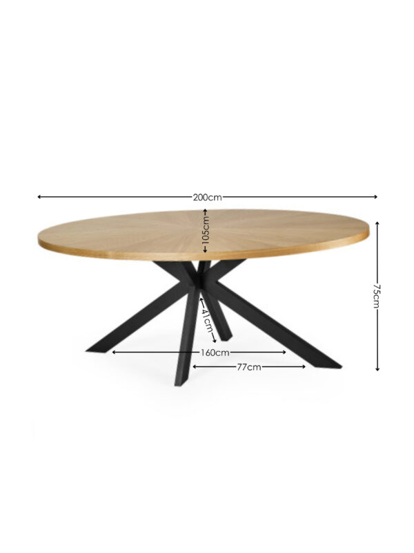 Bondi Oak Effect Oval 4-6 Seater Dining Table - Image 7