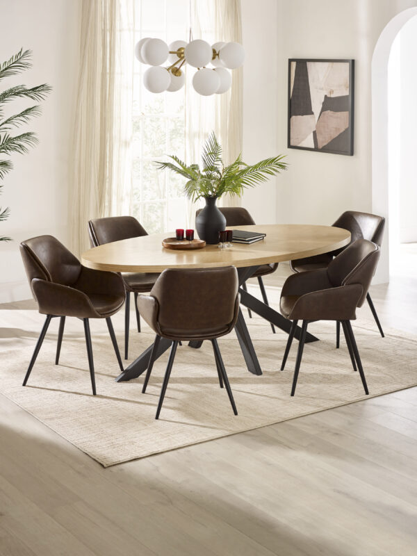 Bondi Oak Effect Oval 4-6 Seater Dining Table - Image 9