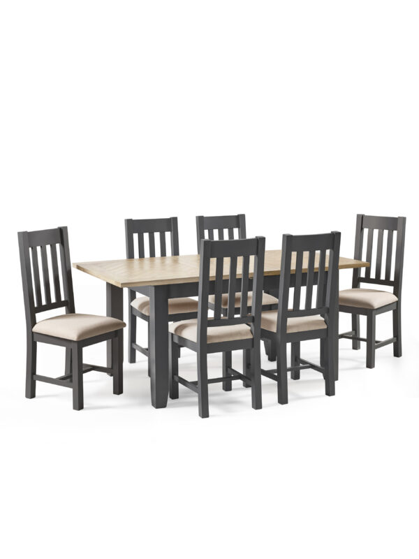 Bordeaux Extending Dining Table Dark Grey - Image 15