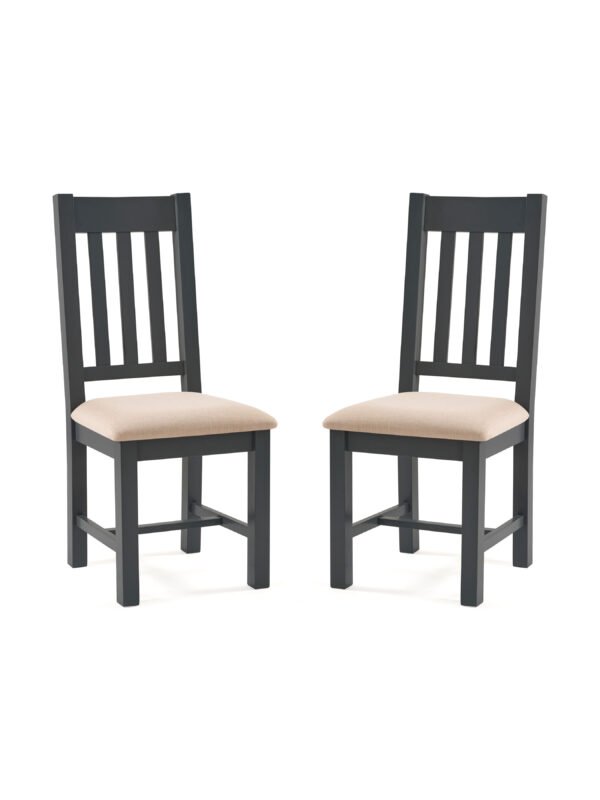 Set Of 2 Bordeaux Dining Chairs Dark Grey - Image 2