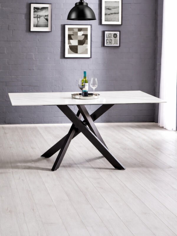 Bradley White Marble Dining Table