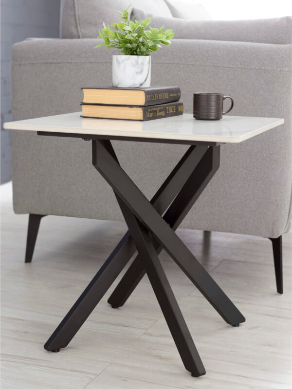 Bradley White Marble Lamp Table - Image 7