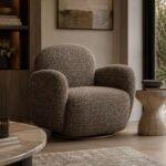 Bramley Swivel Accent Chair – Chocolate Chenille