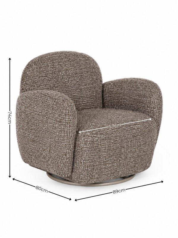 Bramley Swivel Accent Chair - Chocolate Chenille - Image 6